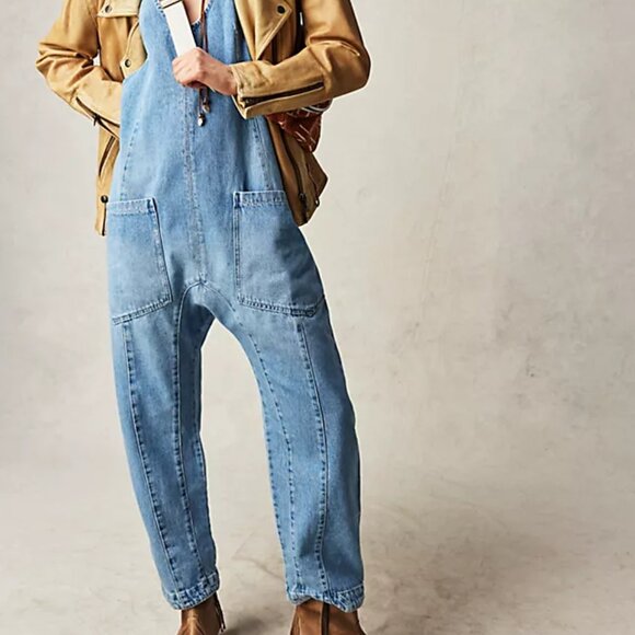Free People We The Free High Roller Jumpsuit | Kansas | XS | Denim - Picture 3 of 3